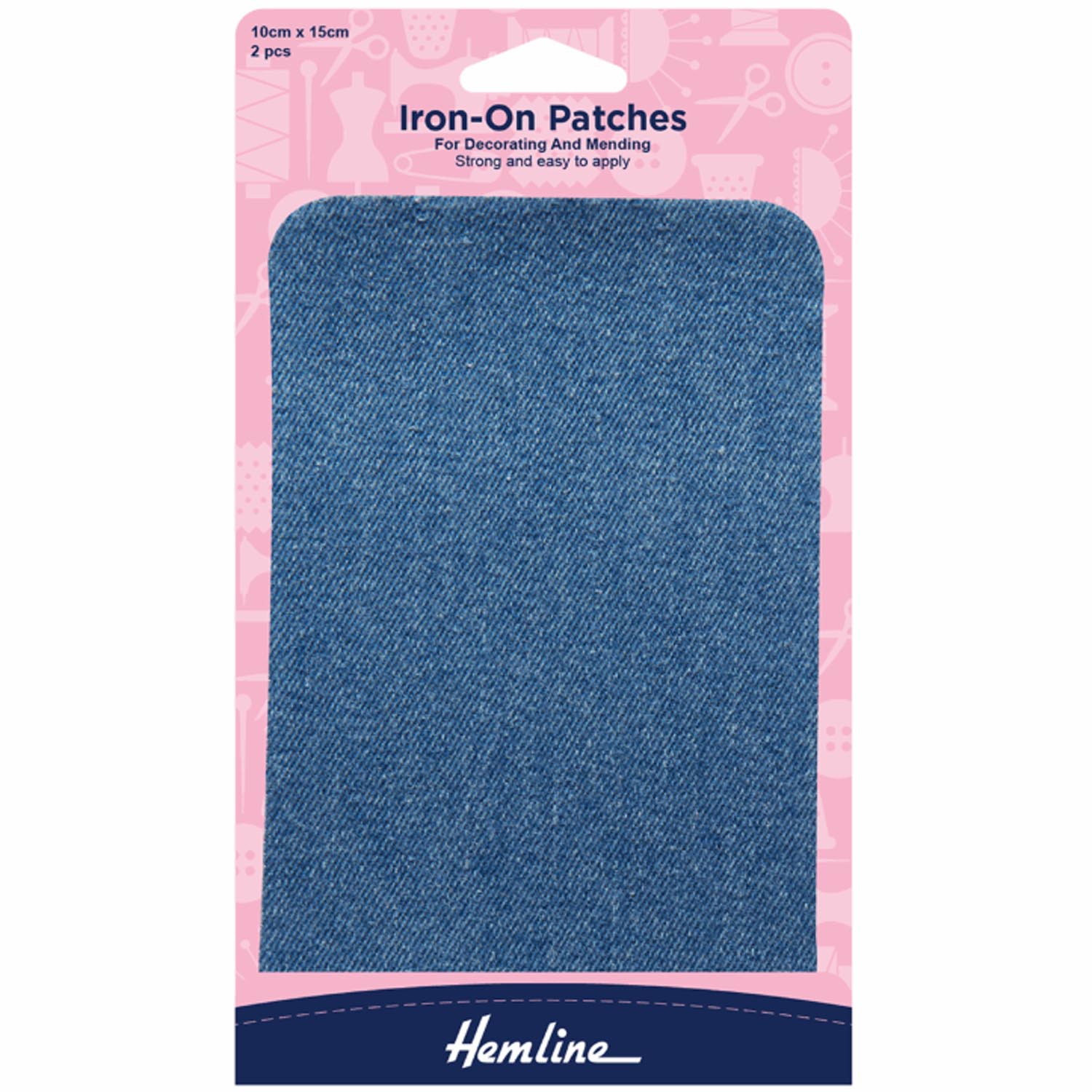 Bondex Fabric Iron-On Patches, Giant Worn Denim Blue 10