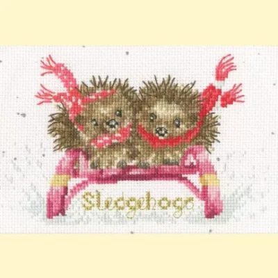 Sledgehogs counted cross stitch