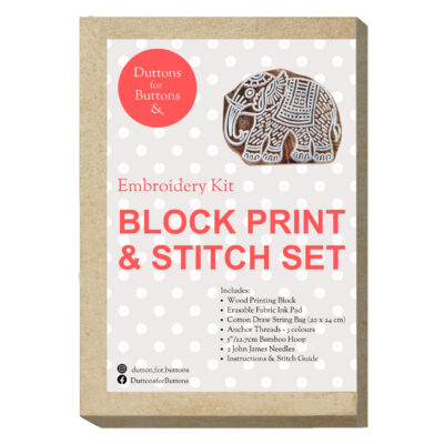 Block Print & Stitch Set - Duttons Exclusive - Animal Block No.3 - Elephant
