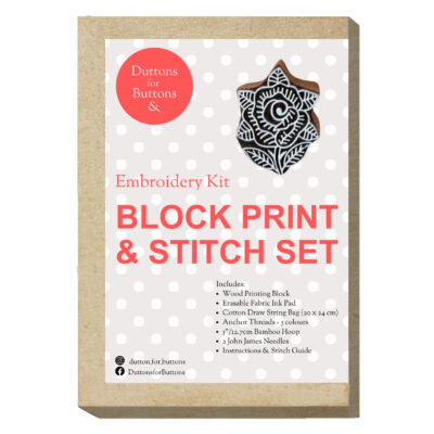 Block Print & Stitch Set - Duttons Exclusive - Floral No.2 - Rose